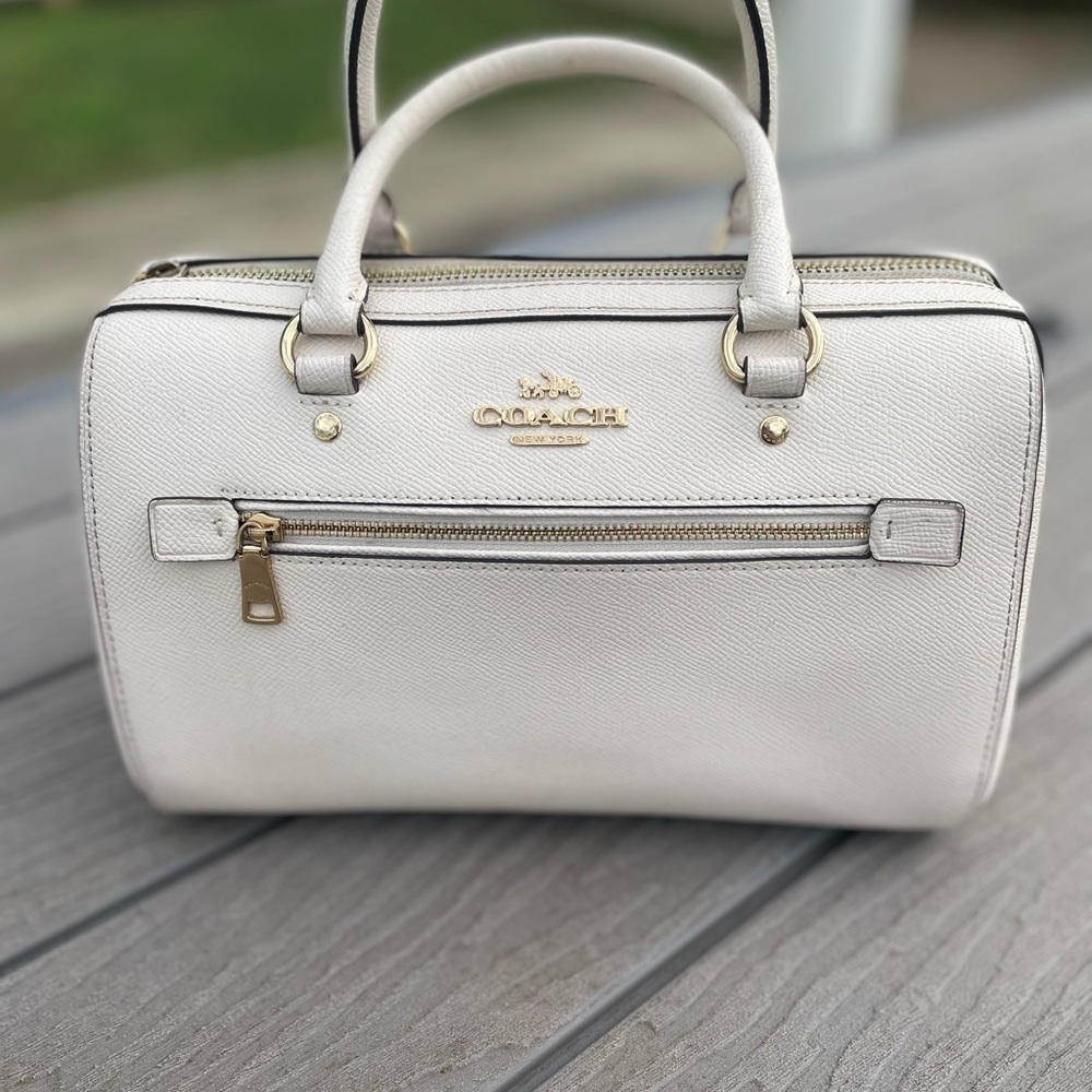 Coach Medium Cream Rowen  with Gold Accents